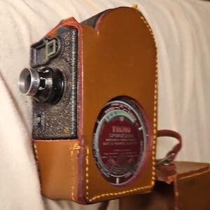 Vintage Camera with Brown Leather Case